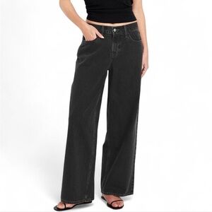 OLD NAVY Black Mid-Rise Wow Baggy Wide-Leg Jeans {US 0}